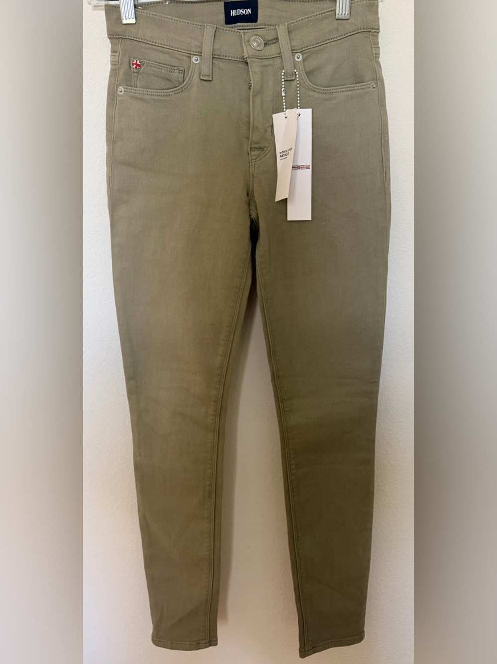 Hudson Jeans Midrise Crop Natalie Super Skinny Olive Green Size 24 NWT